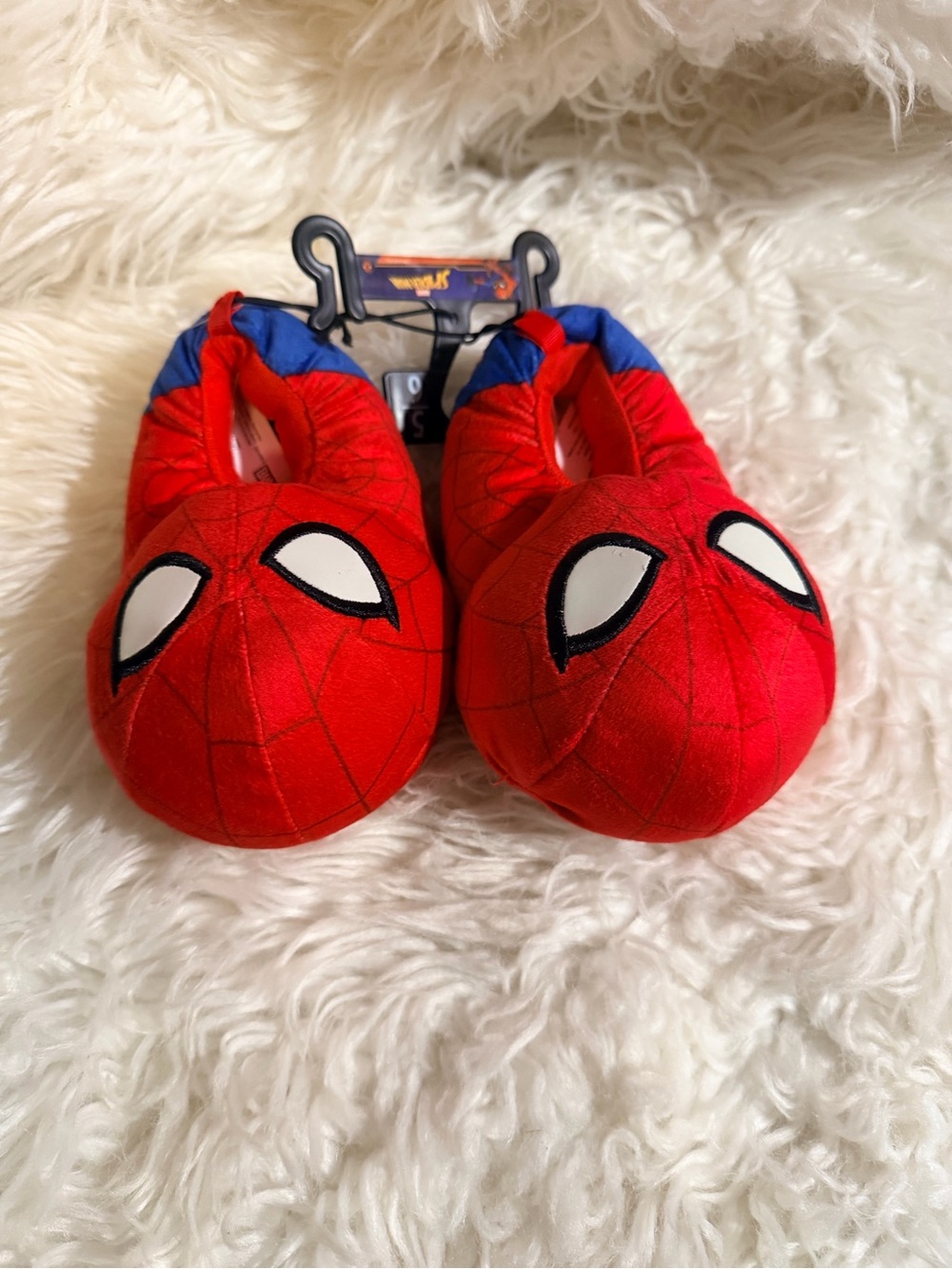 Marvel Kids Spider-Man Red and Blue Plush Slippers